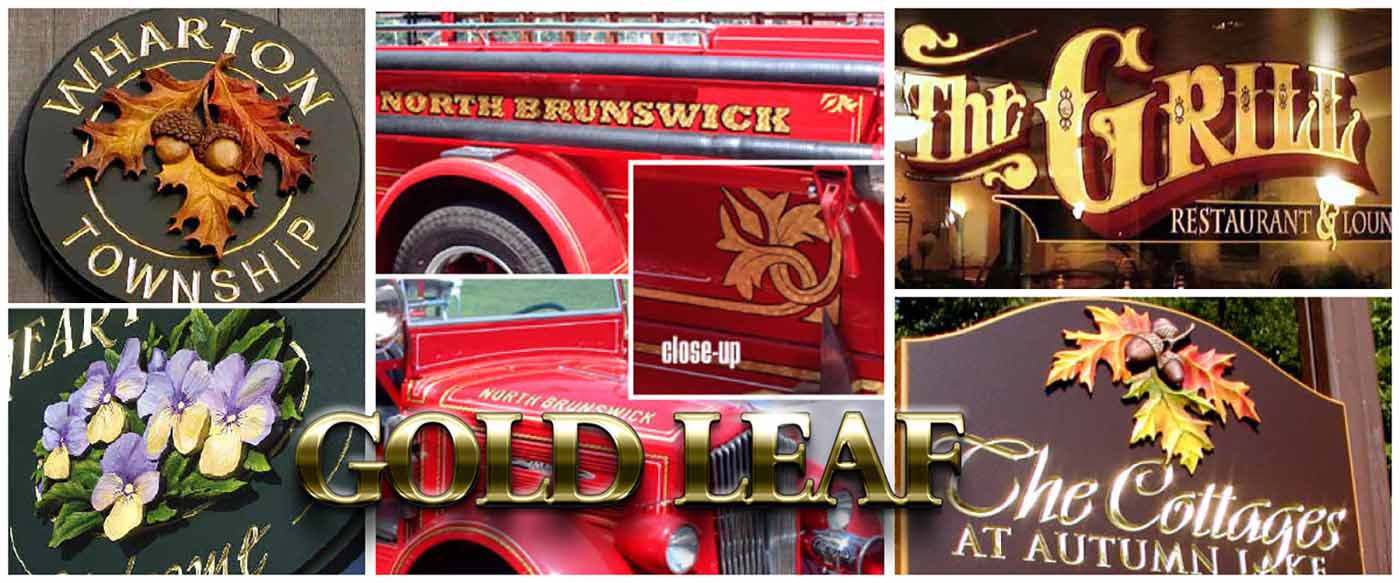 Collage of Gold Leaf Sign examples