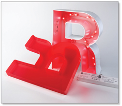 Injection Molded Channel Letter with LEDs
