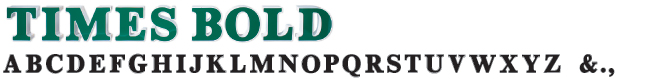 Times Bold Channel Letter Alphabet