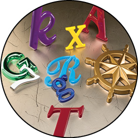 5 FORMED PLASTIC LETTERS